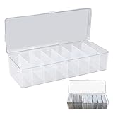 Ziyonix Sammelkarten Aufbewahrungsbox, Karteikarten Box Karteikasten mit Abnehmbaren Trennbretter Transparente Karteikartenbox mit Deckel für bis zu 700 Karten für Lernkarten, Visitenkarten,Bankkarten