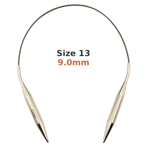 Image of OYEUYID Size 13 Circular Knitting Needles 16 Inch Metal Knitting Needle Set