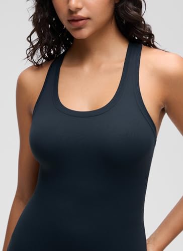 Image of CRZ YOGA Butterluxe Racerback Tank Waist Length | Yoga, Extremely Soft, Tight Fit, Scoop Neck, Sleeveless Tops for Women