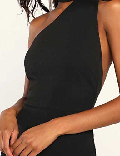 Women's Halter Neck One Shoulder Wedding Guest Dress 2025 Summer Cutout Cocktail Party Maxi Dresses4