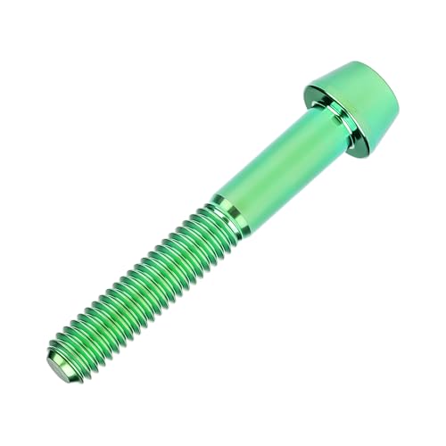 Image of Titanium Ti Bolt M5x9 16 18 20 25 30 35 40 45 50 55 60mm Tapered Head Screws Pack of 4 (M5x40mm, Green)