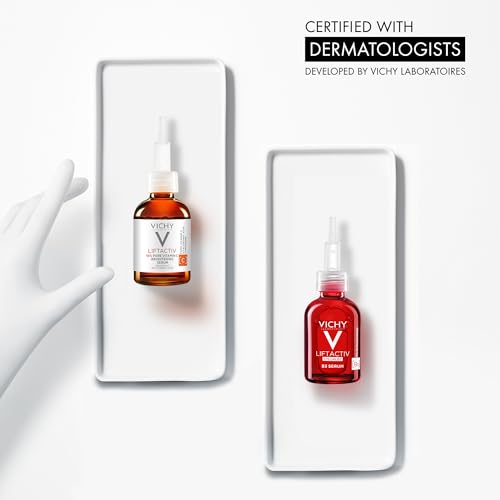 Vichy LiftActiv Vitamin C Serum For Face, Brightening Serum With Pure Vitamin C + Hyaluronic Acid + Vitamin E, Reduces Fine Lines, Smooths Skin Texture, Improves Radiance, Anti Aging