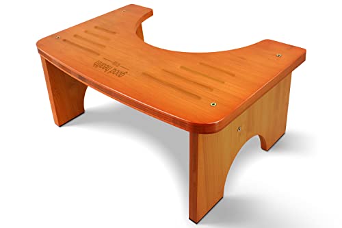 RayLove Bambus Toilettenhocker, Poop Hocker für Badezimmer Robust und passt leicht, Wasserdicht und rutschfest Hocker Erwachsene Bambus Toilettenhocker, 450 lbs Fähigkeit Cover