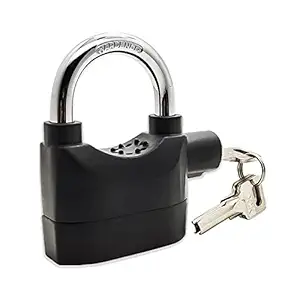 Romino Motion Sensor Alarm Lock Home,Waterproof Anti Theft Lock Alarm For Home Door W/ 3 Keys,Alarm Pad Lock For Home Safety,Bike,Bicycle,Universal Use 110Dba Siren-Black-Carbon Steel,Deadbolt