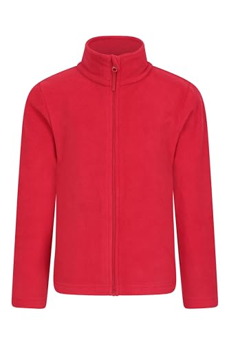 Mountain Warehouse Camber II Kids Full-Zip Fleece - Comfy, Lightweight Sweatshirt, Full-zip, For Boys & Girls - For Autumn Winter, Camping, Outdoors & Hiking Dark Red Kids Size 9-10 Years