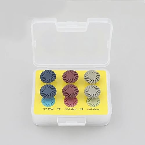 Image of Dental Composite Resin Polishing Disc Polishe Wheels Brush Rubber Disc Kit Spiral Tooth Polisher Diamond System 6PCS