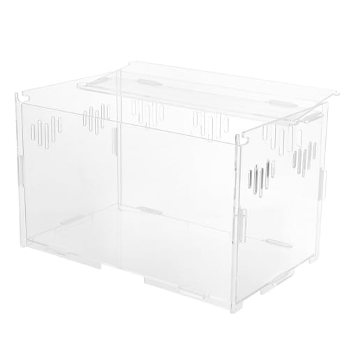 BAZEITFLOW み立て式アクリル爬虫類飼育ケース 通気孔付き 小型昆虫やヤモリ 蛇 カナヘビの飼育に レプルボックス 透明で清潔な繁殖用収納タン