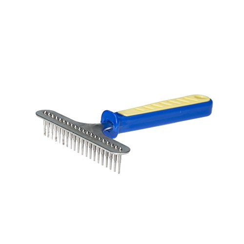 Dog Grooming Slicker Brush, For All Pet and Cat Grooming, Anti-Slip Deshedding Tool, Yellow/Blue Stainless Steel, Painless Grooming, Wet Or Dry By WPS