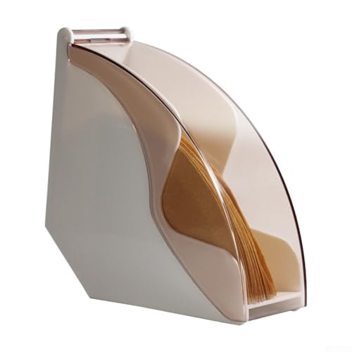 Yuanpgky Porta carta filtro per caffè a goccia con dispenser in acrilico trasparente per fogli a forma di cono e ventaglio, giallo, verde, bianco o nero (bianco)