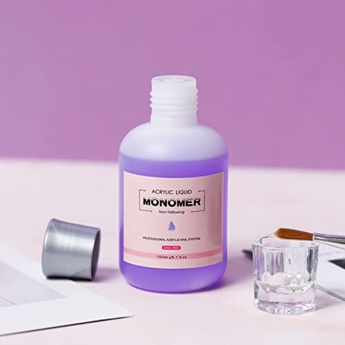 BNG Acrylic Liquid Monomer For Acrylic Nails-150ml Professional Acrylic Monomer For Acrylic Powder Nail Art Extension, Non-Yellowing Formula, MMA Free, Purple