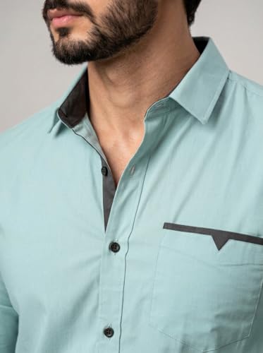 Image of Amazon Brand - INKAST Cotton Shirt for Men | Regular Fit Full Sleeve Casual Shirt | Stylish Formal Office Wear Shirts for Men | Soft Comfortable Breathable Cotton Fabric | Fashionable Office Wear