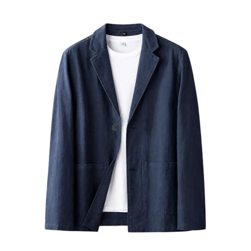 Blazer vintage en lin homme coupe ample vêtement léger et confortable pour été