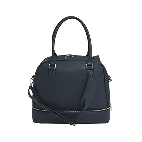 Sac à main bleu Stackers grand format en cuir vegan avec poches