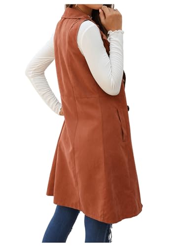 GORGLITTER Women's Fitted Long Blazer Vest Sleeveless Trendy Fall Business Casual Dressy Work Blazer Suit Jackets 20252