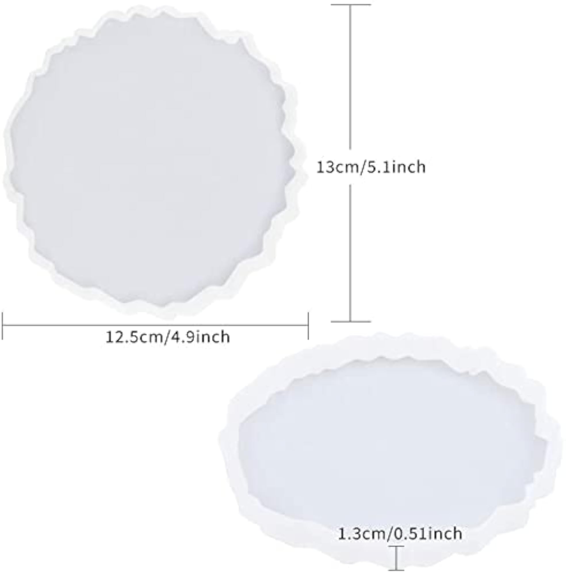 Silicone Coaster Molds for Resin Casting, Set of 2