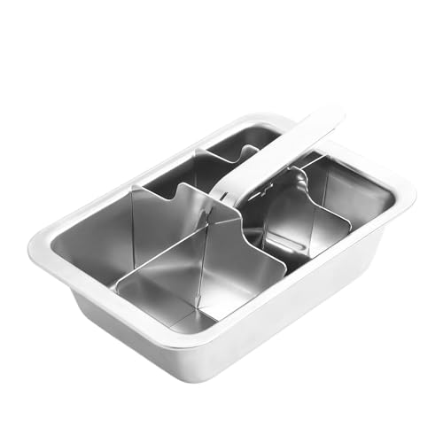 Bandeja profesional de 6 cavidades para cubitos de hielo de acero inoxidable, apta para lavavajillas, con asa, para uso doméstico, moldes de cubos inoxidables