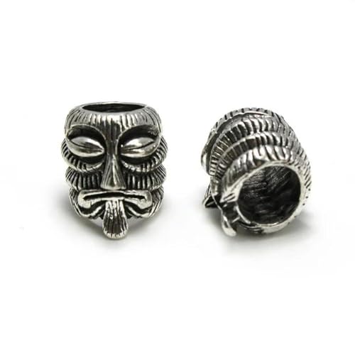 FUPOHUA Perles pour Dreadlocks, crâne de Guerrier, Casque Viking, Rune, Tresse de Cheveux, Corde, Couteau, Pendentif pour Bracelet, Porte-clés, Bricolage