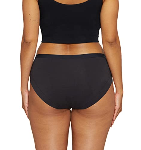 Thinx Modal Cotton Brief Period Underwear For Women, Fsa Hsa Approved Feminine Care, Menstrual Underwear Holds 3 Tampons, Black, 1X #TOP2