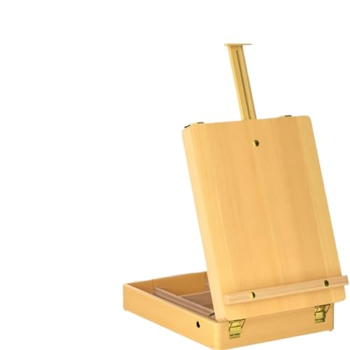 Caballete de escritorio plegable madera con cajones, caja dibujo portátil for artistas, almacenamiento ajustable haya for pintar y dibujar Maletín de pintura
