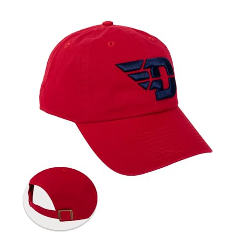 Desert Cactus University of Dayton Baseball Hat Flyers UD Brimmed Embroidered Hats Cap Adjustable Cloth Strap Adult (Style B) Red