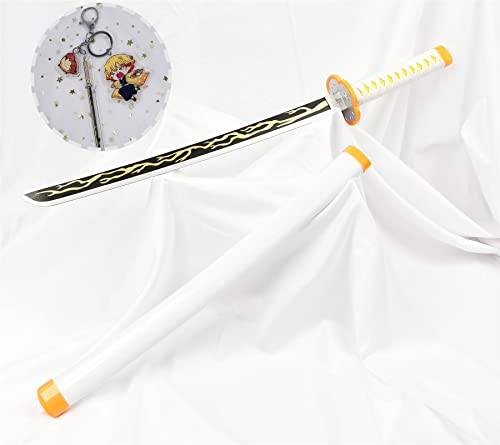 yinhercoslina 日輪刀 鬼滅 子供 我妻 善逸 刀 コスプレ 77cm 日本刀 鬼殺隊 かまど たんじろう きめつのやいば ミニ日輪刀 武器 美術刀 サムライ 変装 道具