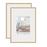 walther design KVX460GD New Lifestyle Cadre photo en plastique avec verre artistique, 40 x 60 cm, or, pack de deux