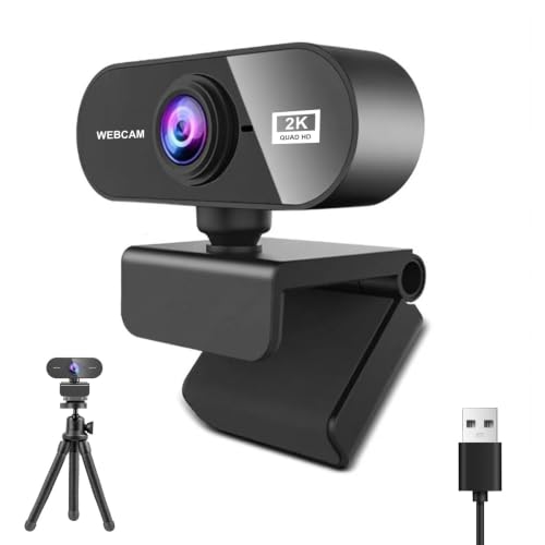 Zurligi 2K HD Webcam for PC/Laptop Mic Stereo Audio USB Web Camera
