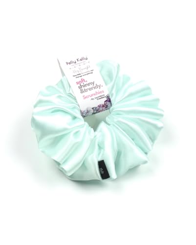 Image of Satin Scrunchies Hair Bands for Women | No-Damage Elastic Hair Ties for Ponytails & Buns | Fluffy & Stylish Rubber Bands | Extra Large Size | Pack of 5