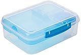 Sistema 216712 To Go Collection Bento Lunch Box, Large, Clear/Blue Klips