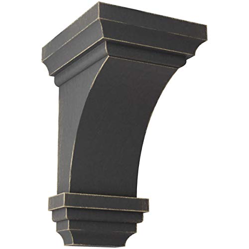 Ekena Millwork CORWD03X03X06JEBL Mini Jefferson Wood Vintage Decor Corbel 3 1/2"W x 3 3/4"D x 6"H Black by Ekena Millwork - Used condition - US$28.25