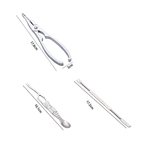 3pcs Aragosta Crayfish Cracker preleva cucchiai con Scatola Big Peel Gamberetti Seafood Tool Pinze Pinzetta Pinzetta Pinze - immagine 6