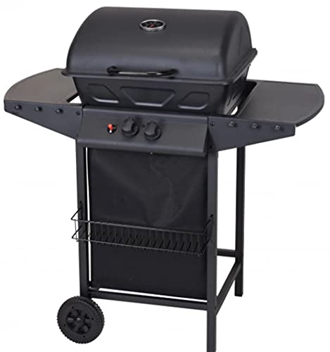 Edp 73867 Barbacoa A Gas Con 2 Quemadores, Negro