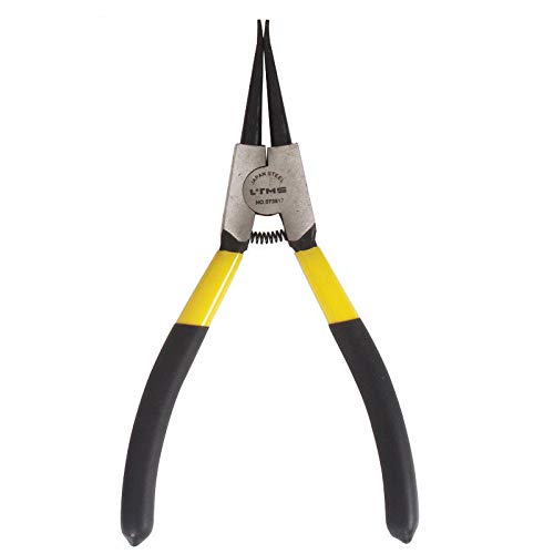 Pinces à circlips 17,8 cm/22,9 cm/13 Pince à anneau à long nez interne droite courbée Mini pince à outils pour travaux électriques et bois(17,8 cm à l'extérieur droit)