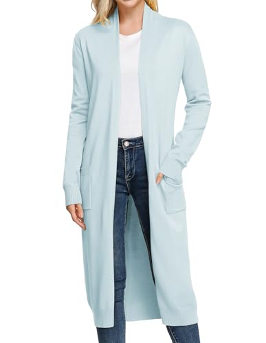 Image of GRACE KARIN Essential Solid Open Front Maxi Long Knitted Cardigan Sweater for Women