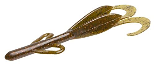 Zoom Bait Brush Hog Bait-Pack of 8 (Green Pump Orange Glitter