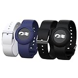 GudCoaks 4 Pack Holders for Princess Cruise Medallion, Silicone Wristbands for Carnival Ocean Medallion - 2 Sizes (S/M and M/L) in One Pack, Black and Dark Blue (M/L), Black and White (S/M)