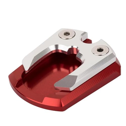 足サポートブラケット に適合するヤマハ Xmax125 X-MAX 250 X-MAX300用 CNCアルミ製キックスタンド延長プレート フットサイドスタンド エンラージャーパッド サポートプレート(赤)