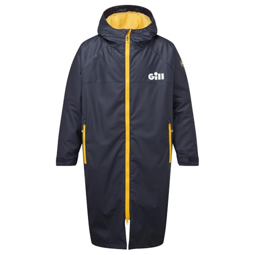 Gill Aqua Parka 100% wasserdichte Wickeljacke – Winddicht – Thermo – Unisex, Marineblau/Gold Fusion, L