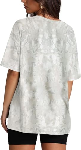 Image of Womens Camo Shirt Oversized Maple Leaf Short Sleeve T Shirts Tops | Loose Fit,White Camo T-Shirt,Crew Neck,Half Sleeve,Everyday Outfits,Gym,Workout,Home,Work,Hiking,2026 Basic Tee