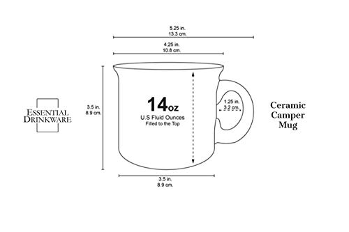 14Oz Ceramic Campfire Mug By Essential Drinkware (Set Of 4), White With Speckled Finish - Durable Thick Walled Camping Style Coffee Cup For Outdoors Or Home #TOP3