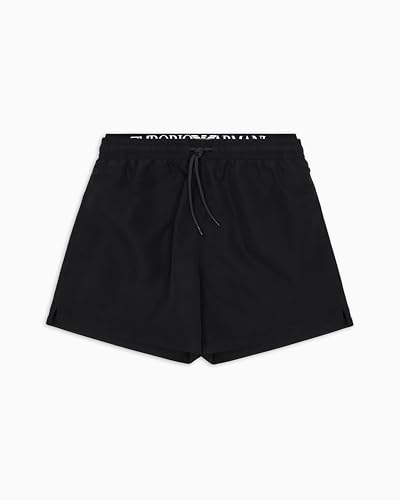 EMPORIO ARMANI Mid Boxer Costume a Pantaloncino, Nero/Bianco, M Uomo