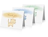Cats Thank You Note Cards (24 Foldover Cards and Envelopes)