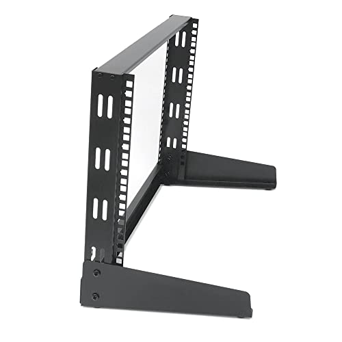 Riveco 8U Desktop Rack For Network & Audio 19 Inch 2 Post Open Frame Cabinet With Reinforced Beam, Free Standing Racks For It Server Music Recording Studio Av Equipment #TOP1