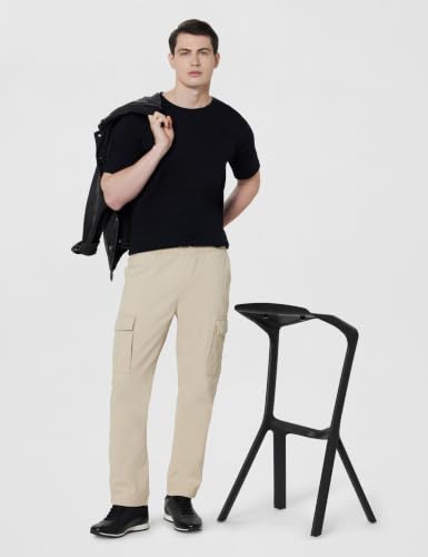 Image of Amazon Brand - Symbol Men's Regular Fit Cargo Trouser (Elasticated Waistband | 100% Cotton | Pants)