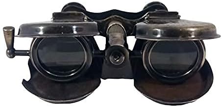 Vintage Brass Binoculars, Antique Folding Monocular Nautical Telescope Spyglass Replica in Black