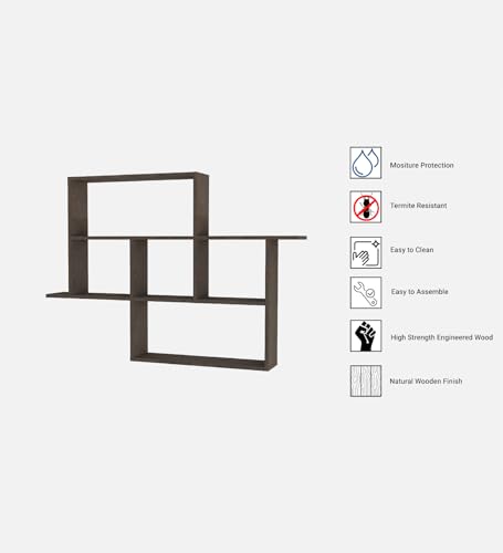 Image of Cedric Multipurpose Modular Wall Racks /Shelves /Organiser /Decor Particle Board Wall Shelf (Number of Shelves - 6, Brown)