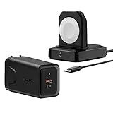 Spigen ArcField Wireless Charging Stand for Apple Watch with USB-C 27W PD Adapter