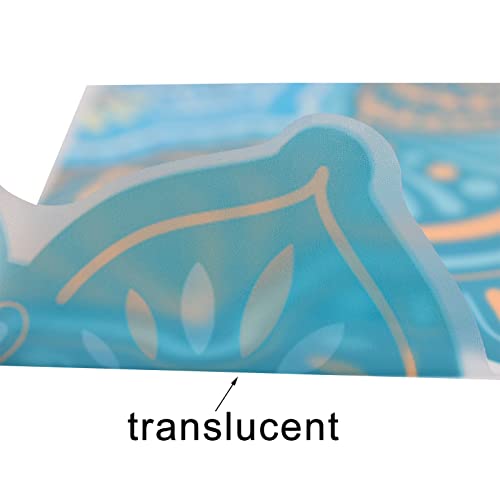 Pinenjoy Large Mandala Wall Decal Blue Lotus Flower Wall Sticker Removable Indian Namaste Vinyl Wall Art Mural 18.5X18.5Inch For Yoga Meditation Living Room Bedroom Tv Sofa Background Decors #TOP4