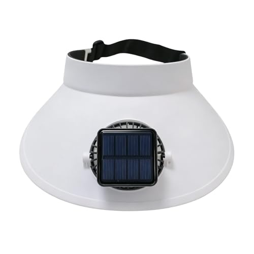 Sombrero genérico ventilador solar, tocado solar transpirable, recargable por USB, ventilador solar de borde ancho ajustable de 3 velocidades, para playa de camping, negro y blanco