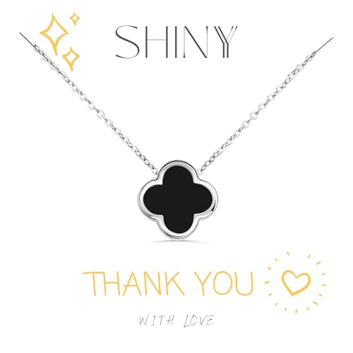 SHINYY 2 Side Clover Necklace for Women | 18K Gold Plated Four Leaf Lucky Pendant | 4 Leaf Jewelry for Her - Image 3